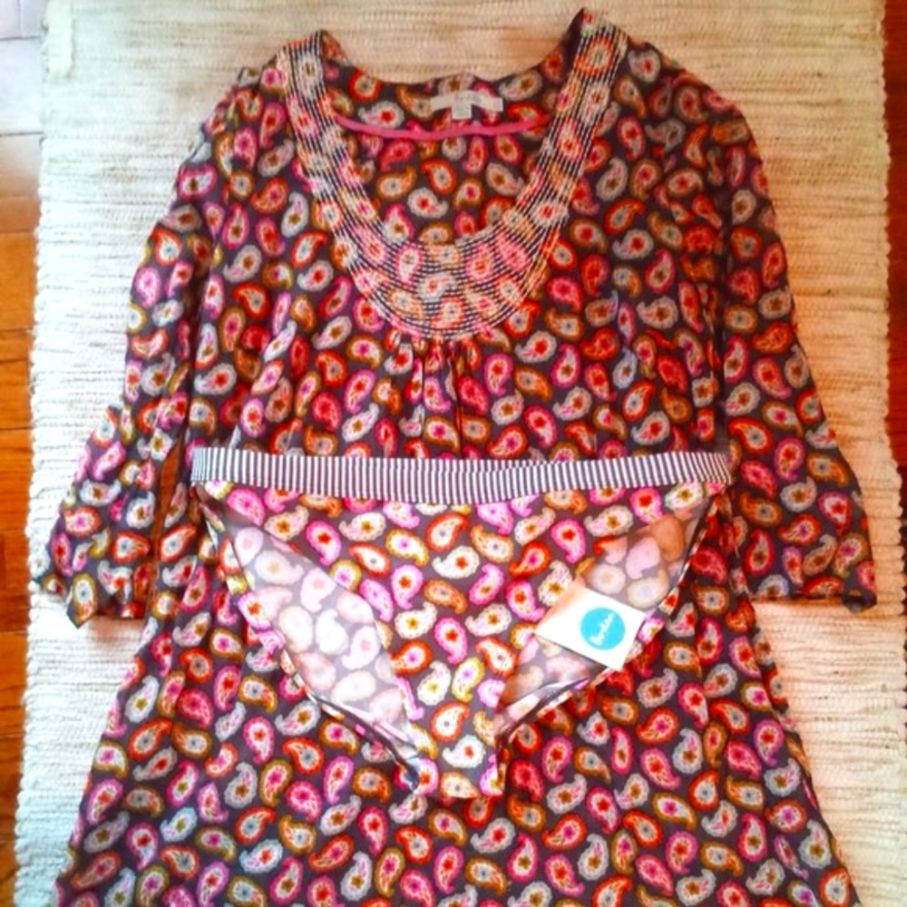 BODEN PAISLEY COVERUP DRESS & BIKINI BOTTOM